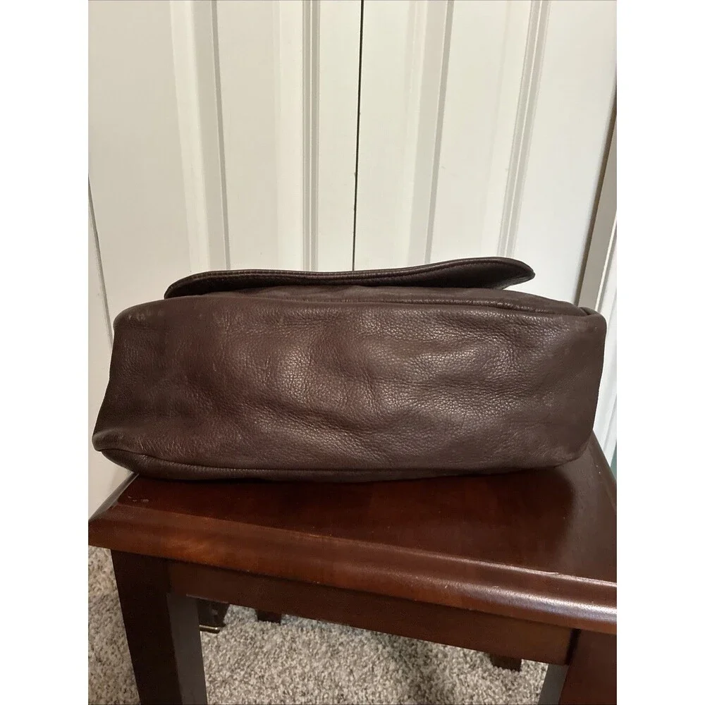 Vintage Romag Leather Messenger Shoulder Bag Brown